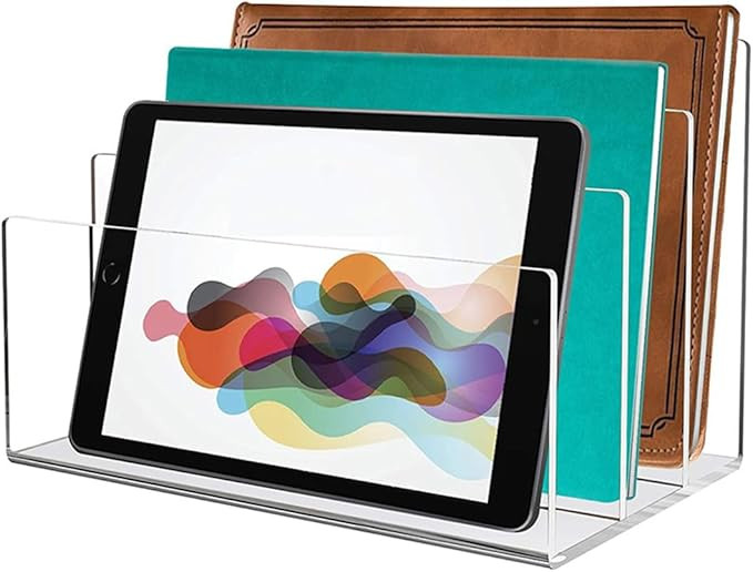 ZYYRSS Clear Acrylic File Holder, 3 Sections Acrylic File Folder Racks, File Sorter, Home Desk Of... | Amazon (CA)