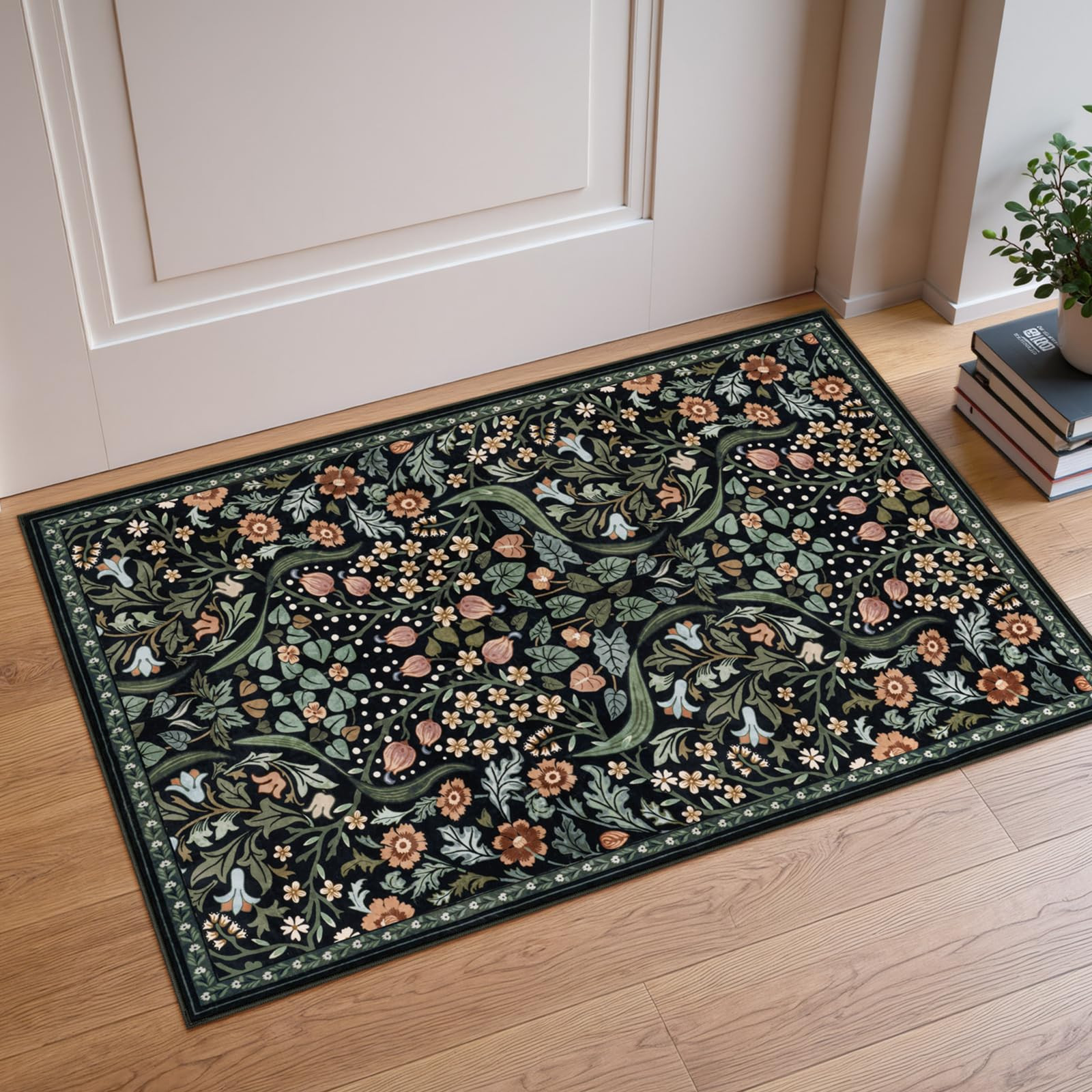Moynesa Floral 2x3 Entryway Rug, Washable Kitchen Rugs Non Slip Front Door Mat for Indoor Entranc... | Amazon (US)
