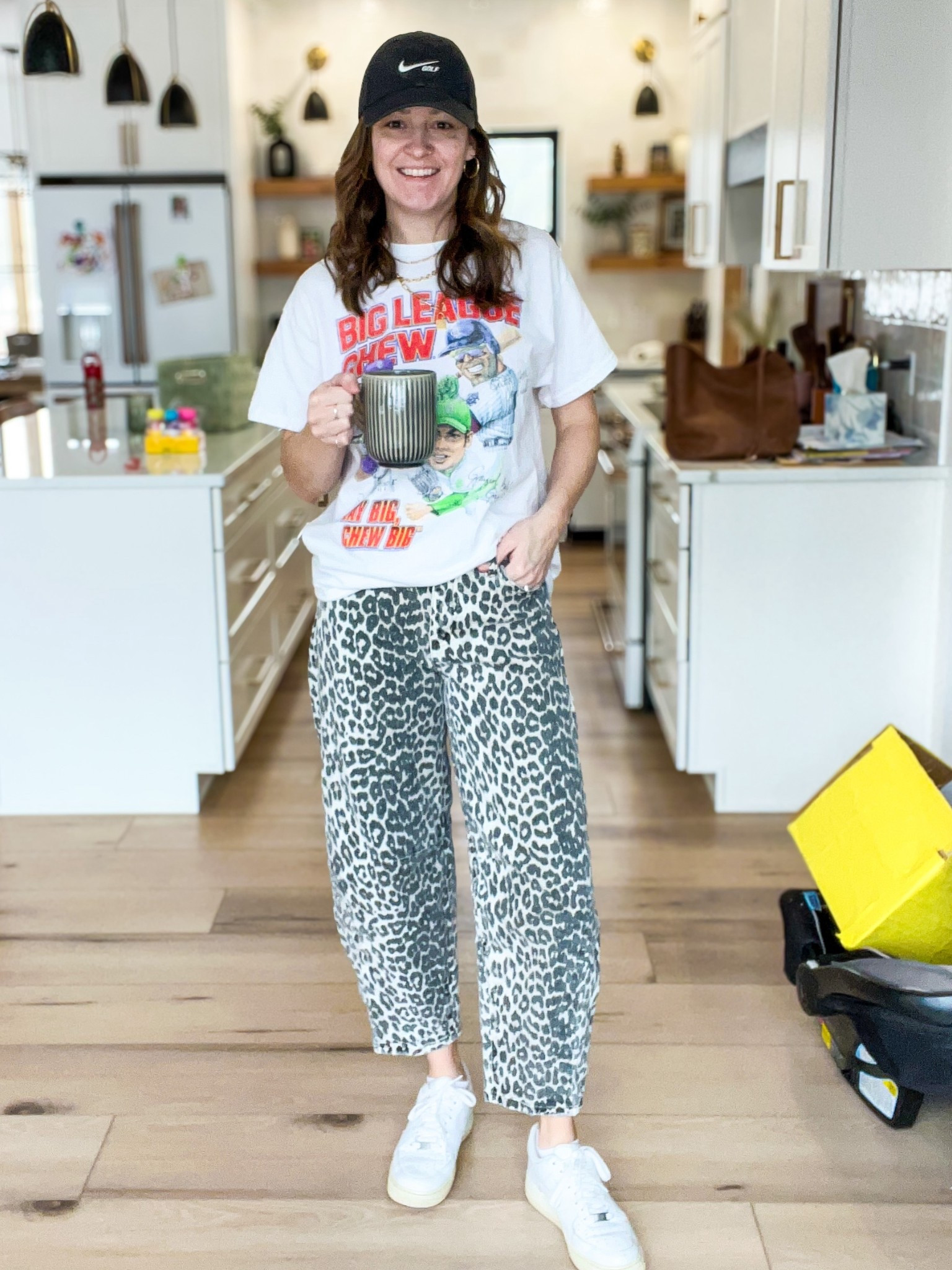 Fun mom outfit! Love a graphic tee and fun pants together 

#LTKdayinmylife #LTKmomlife #LTKootd