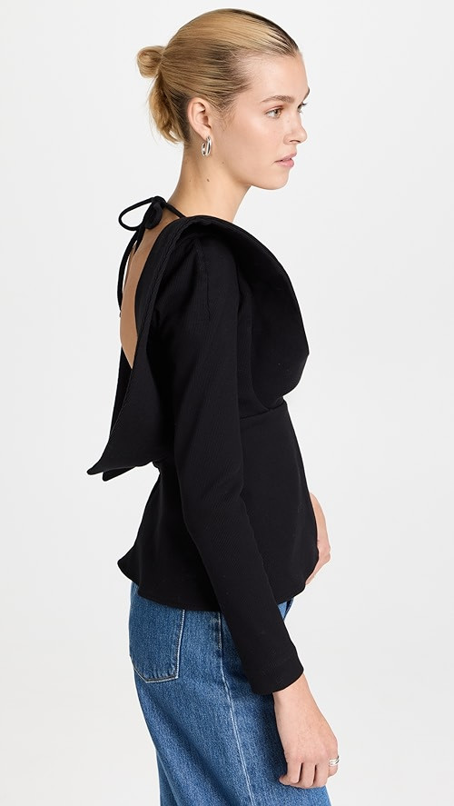 Rosie Assoulin Charlie's Bib Long Sleeve Top | SHOPBOP | Shopbop
