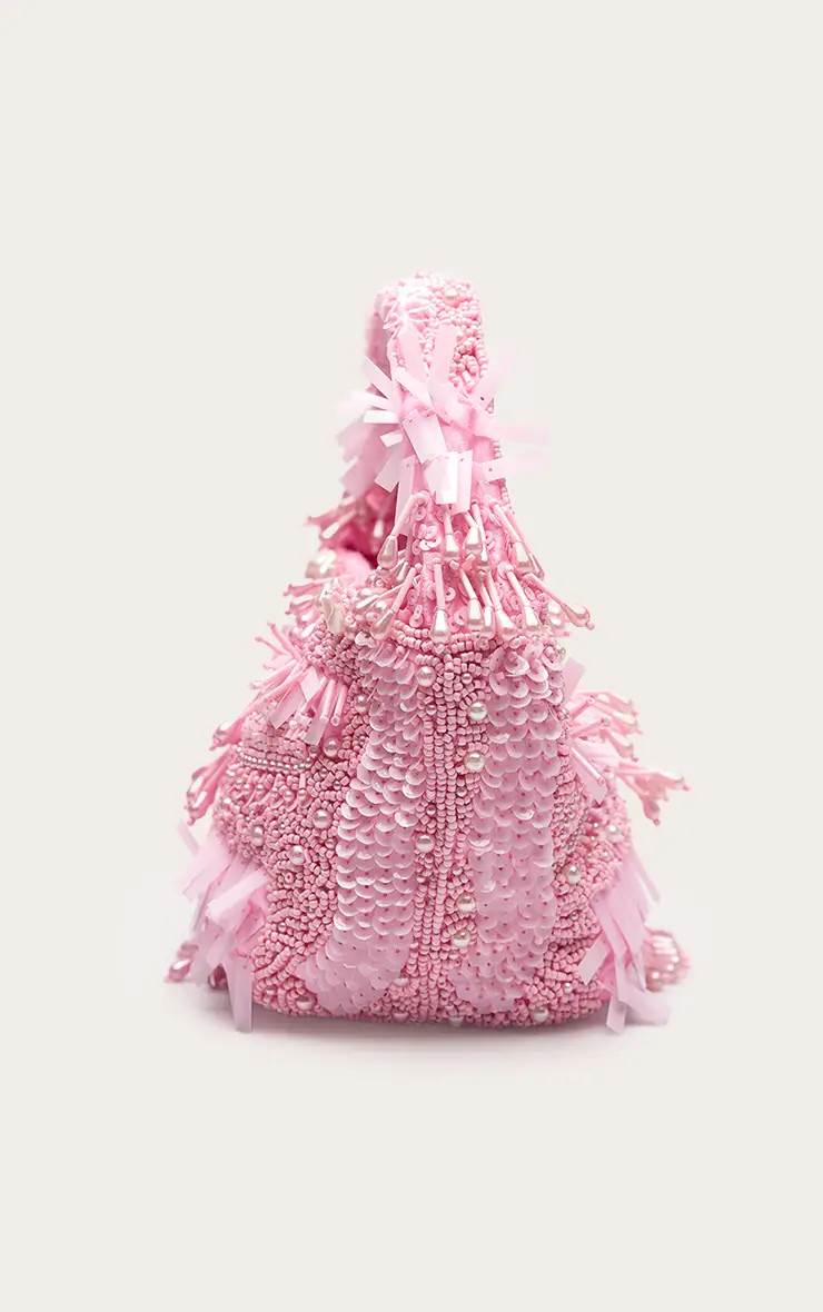 Pink Ornate Sequin Beaded Bag | PrettyLittleThing UK