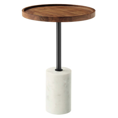 Amina Round Acacia Wood Side Table | Manhattan Home Design