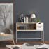 White / Natural Finish Sofa Console Buffet Sideboard Display Table with 2 Drawers | Amazon (US)