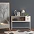 White / Natural Finish Sofa Console Buffet Sideboard Display Table with 2 Drawers | Amazon (US)