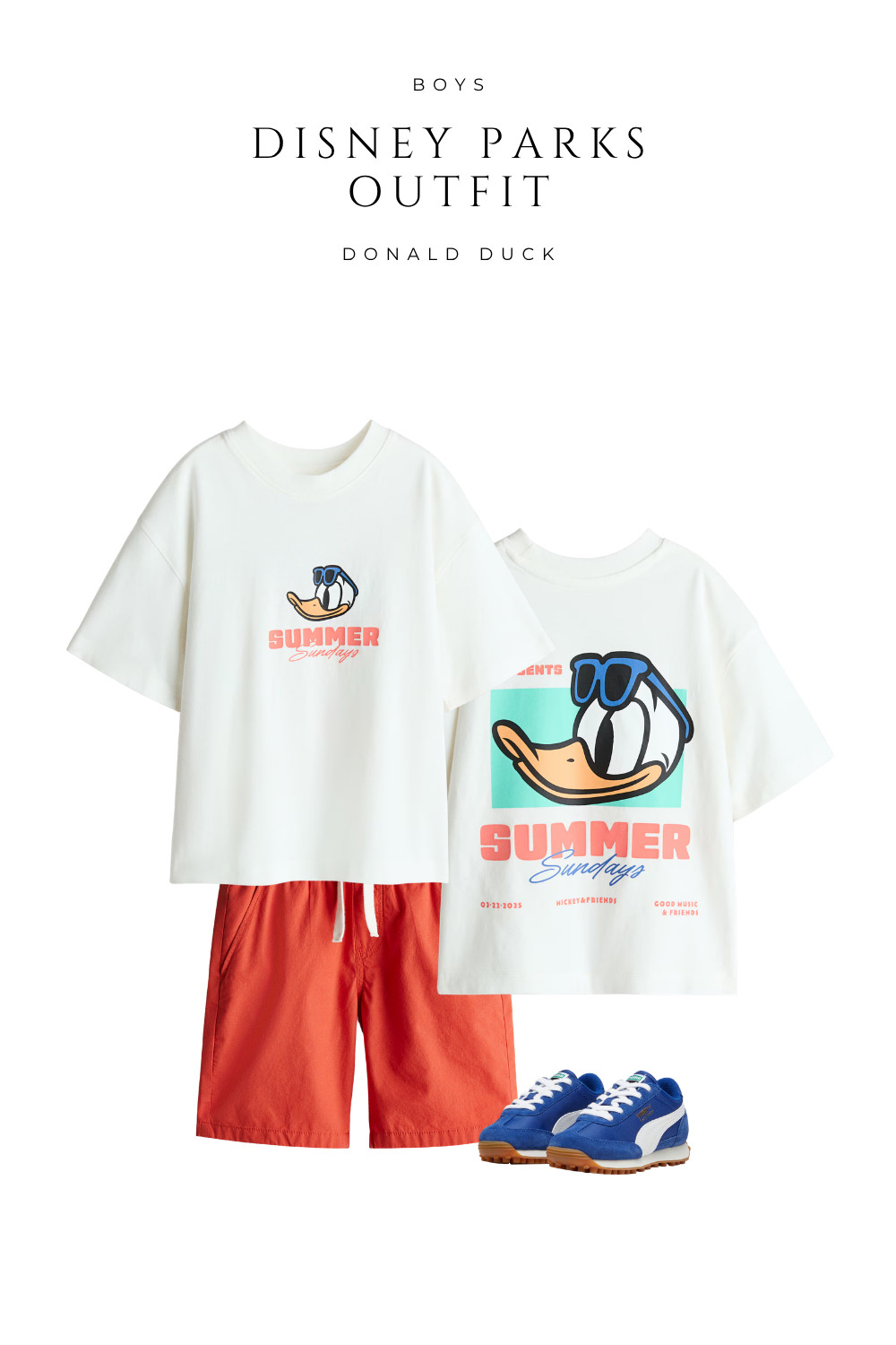  Boys Disney park outfit inspired by Donald Duck featuring a graphic tee, red shorts, and blue sneakers. Lightweight and breathable for summer park days, perfect for Disneyland or Walt Disney World outfits, matching family looks, and vacation style. Comfortable kids Disney outfit idea for warm weather, park hopping, and travel days.

 

#LTKTravel #LTKKids #LTKootd
