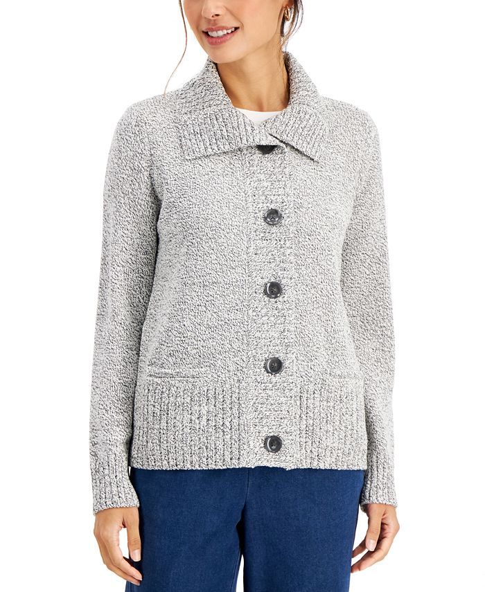 Karen Scott Button-Front Cardigan, Created for Macy's & Reviews - Sweaters - Women - Macy's | Macys (US)