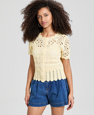 Women's Pointelle Button Front Cardigan, Macy's Exclusive | Macy's