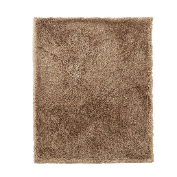 My Texas House Angel High Pile Faux Fur Throw, 50" x 60", Brown Rice - Walmart.com | Walmart (US)