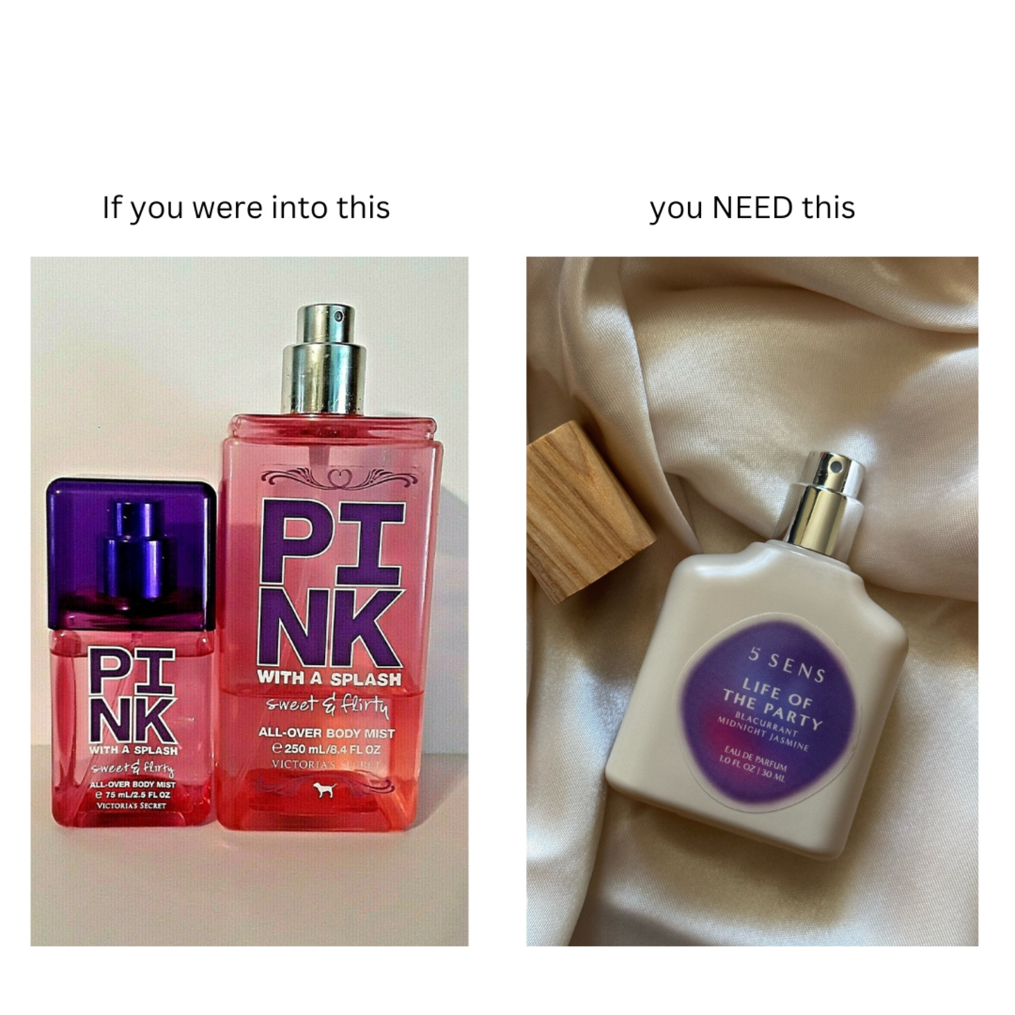 It’s literally PINKs sweet and flirty but revamped and longer lasting! I am in love with 5 sens life of the party perfume 💜 #5sens #perfume #perfumeoftheday

#LTKxSephora #LTKbeauty