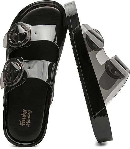 FUNKYMONKEY Women's Comfort Slides with Arch Support, Non-Slip Lightweight Foam Slip-on Flat Beac... | Amazon (US)