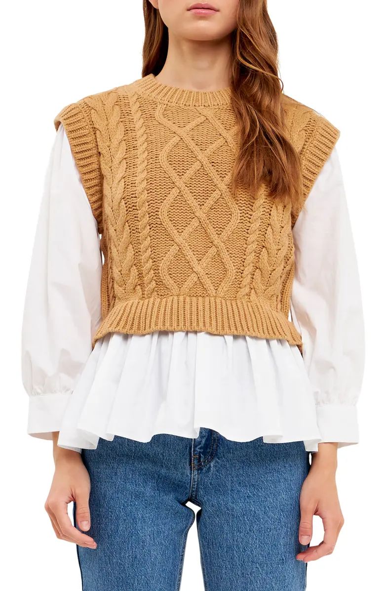 Mixed Media Cable Sweater | Nordstrom