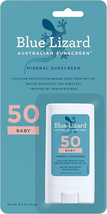 Blue Lizard BABY Mineral Sunscreen Stick with Zinc Oxide, SPF 50+, Water Resistant, UVA/UVB Prote... | Amazon (US)