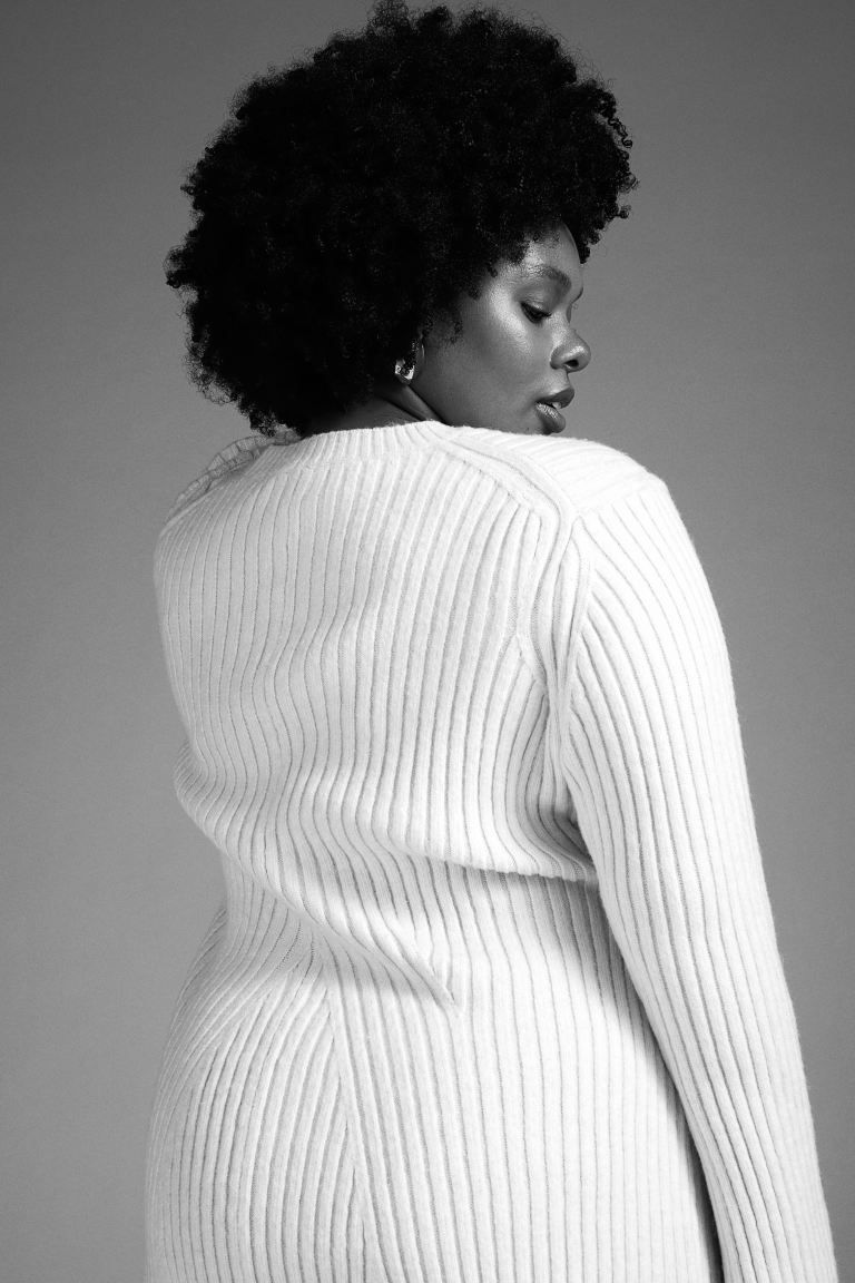 Rib-knit Dress - Natural white - Ladies | H&M US | H&M (US)