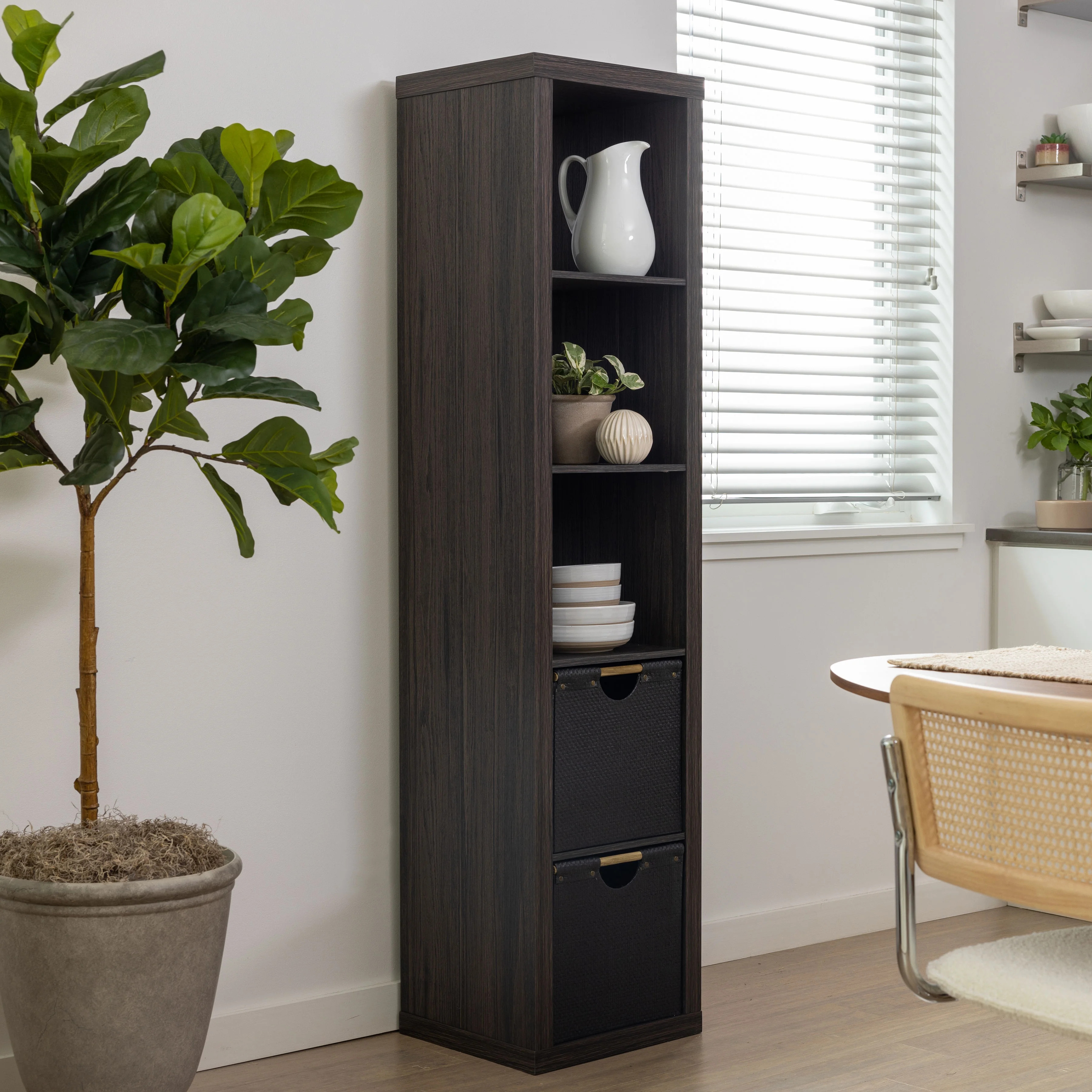 Better Homes & Gardens 5 Cube Vertical Storage Organizer, Tobacco Oak | Walmart (US)