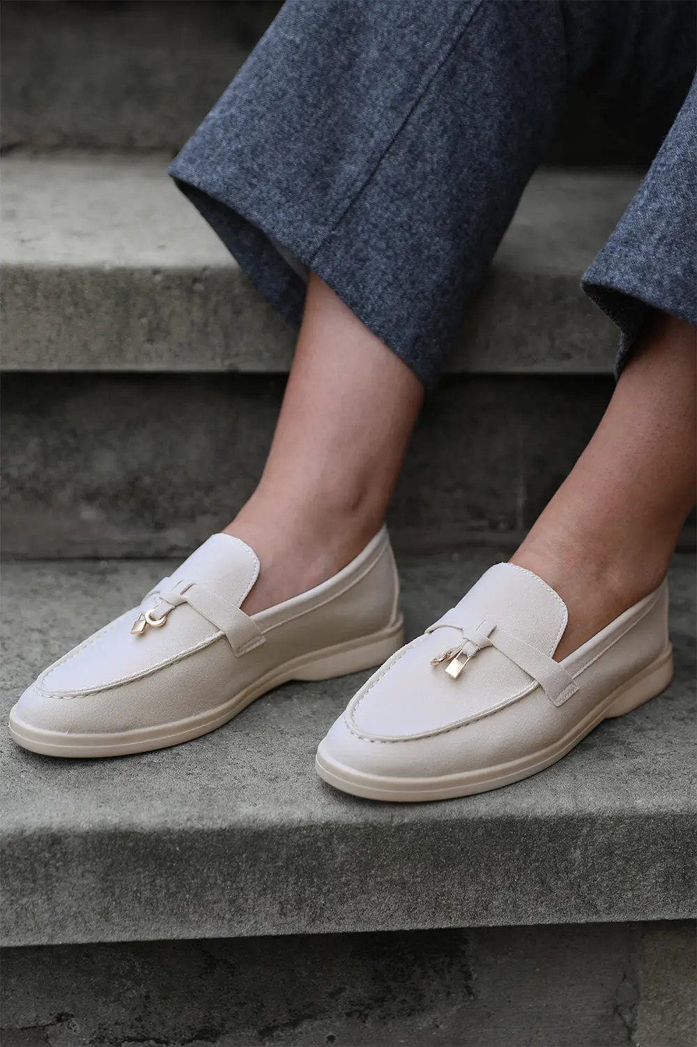 Beige Where's That From 'Pegasus' Slip On Trim Loafers With Accessory Detailing | Debenhams | Debenhams UK