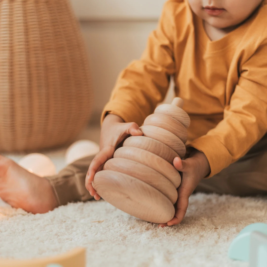 Montessori Pyramid, Eco Friendly Toys, Baby Gift Personalize, Wooden Stacking Rings, 1st Birthday... | Etsy (UK)