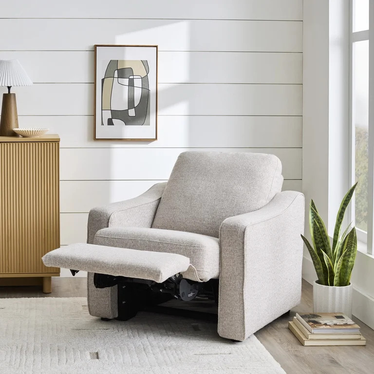 Better Homes & Gardens Allen Push-Button Power Recliner Chair, Wheat Linen | Walmart (US)