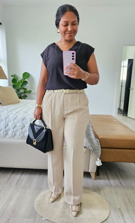 Basic work top with cute pleated detail in the back! These crepe pants are also a fav for my work wardrobe!

#LTKOver40 #LTKMidsize #LTKWorkwear