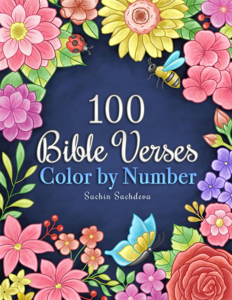 100 Bible Verses Color by Number: Positive Affirmations Coloring Book for Women and Adults, Inspi... | Amazon (US)