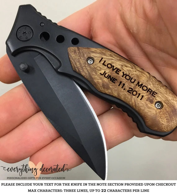 Husband Gift, I love you more, Gift for Husband, engraved pocket knife, anniversary gifts, weddin... | Etsy (US)