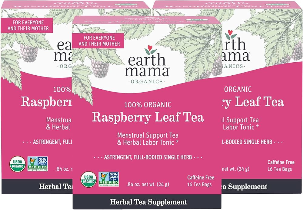 Earth Mama Organic Raspberry Leaf Tea Bags |Labor Tonic + Menstrual Support, 16 Teabags Per Box (... | Amazon (US)