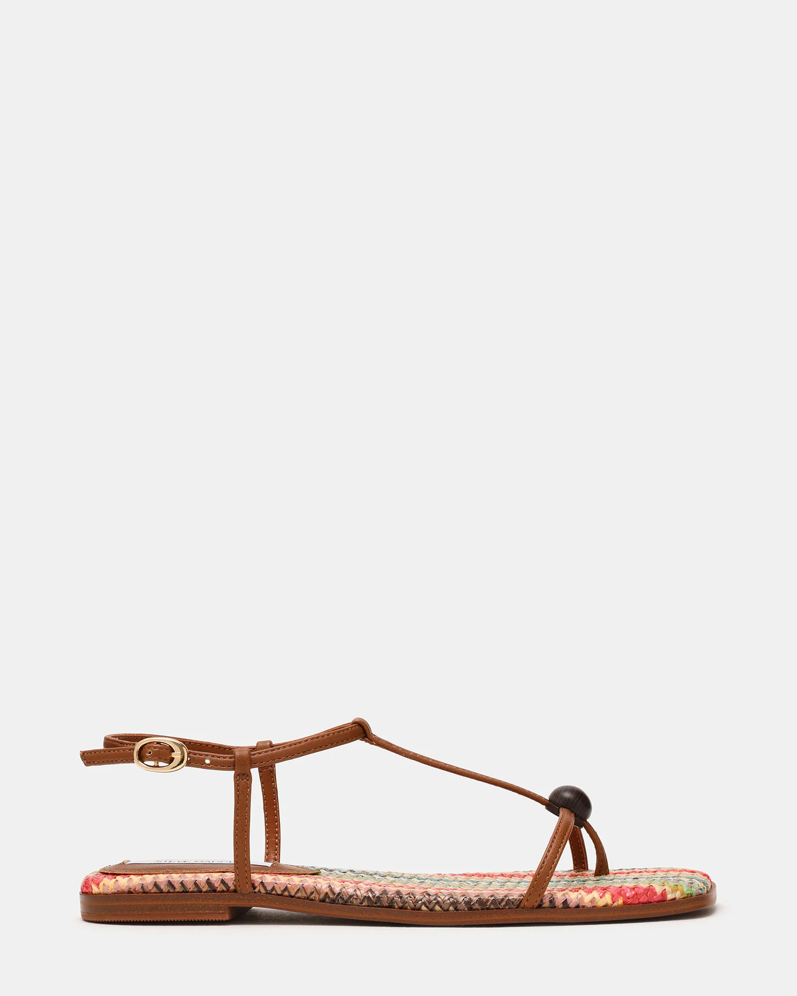 Steve Madden Women's Ritzy Wood Thong Sandals - Brown Multi - Size 8 - Leather | Steve Madden (US)