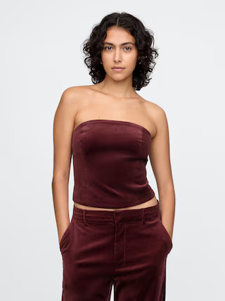 Velvet Cropped Tube Top | Gap (US)