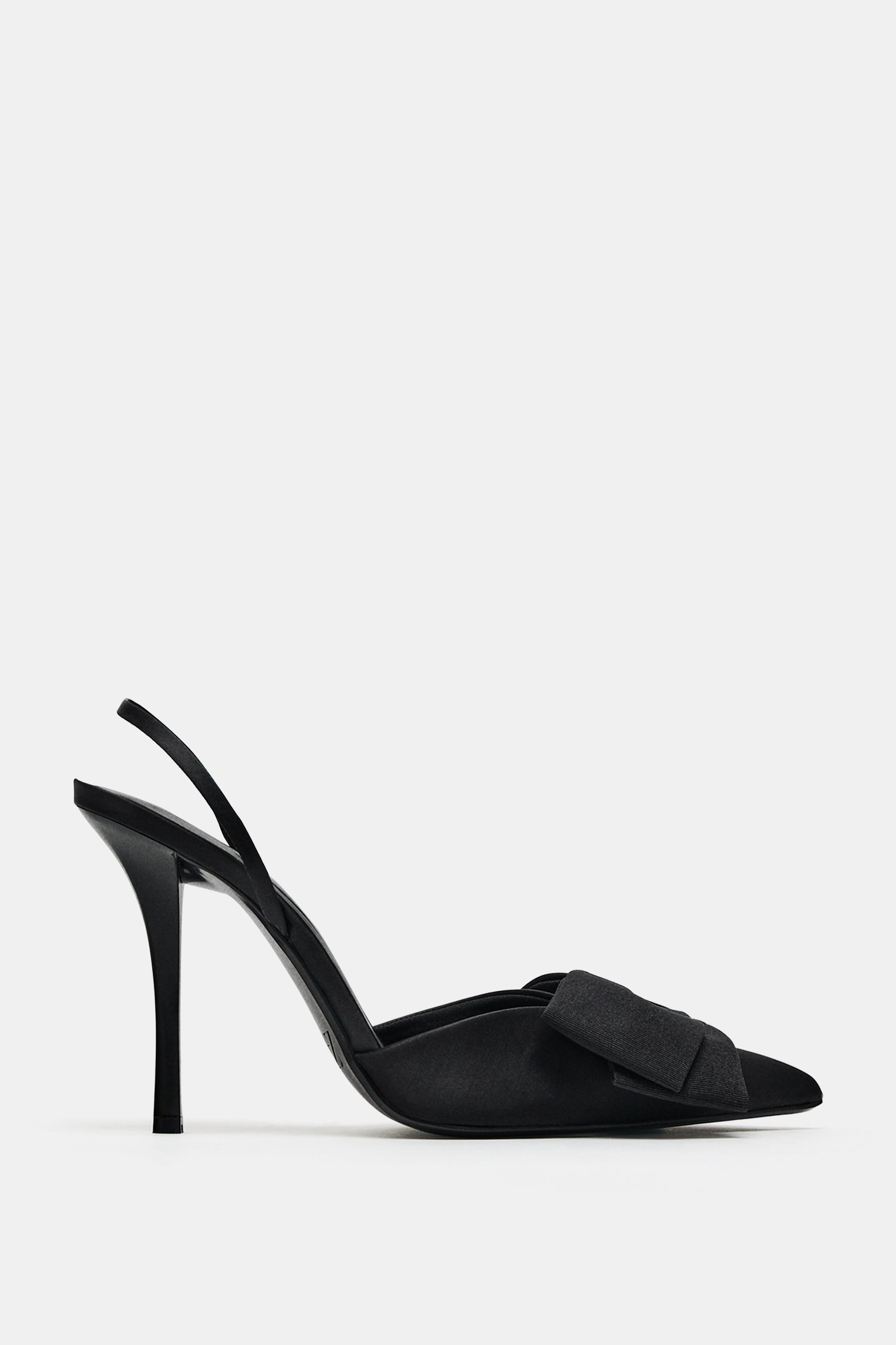 BOW TRIM HEELED SHOES | Zara US