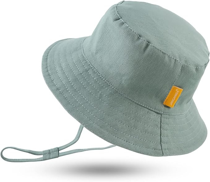 JANGANNSA Cotton Baby Sun Hat Infant Toddler Boys Girls Bucket Hats Summer Sun Protection Kids Be... | Amazon (US)