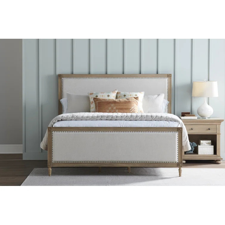 Rita Solid Wood and Upholstered Low Profile Standard Bed | Wayfair North America