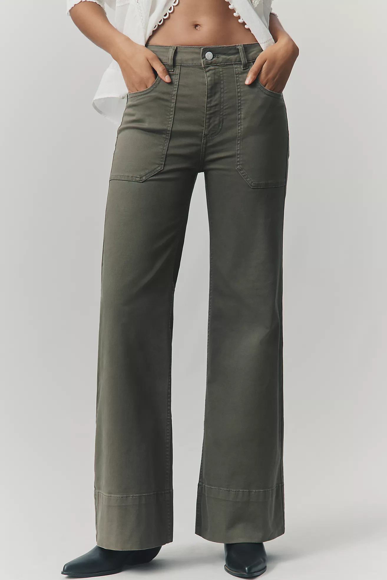 The Rylan Relaxed High-Rise Flare Pants by Pilcro | Anthropologie (US)