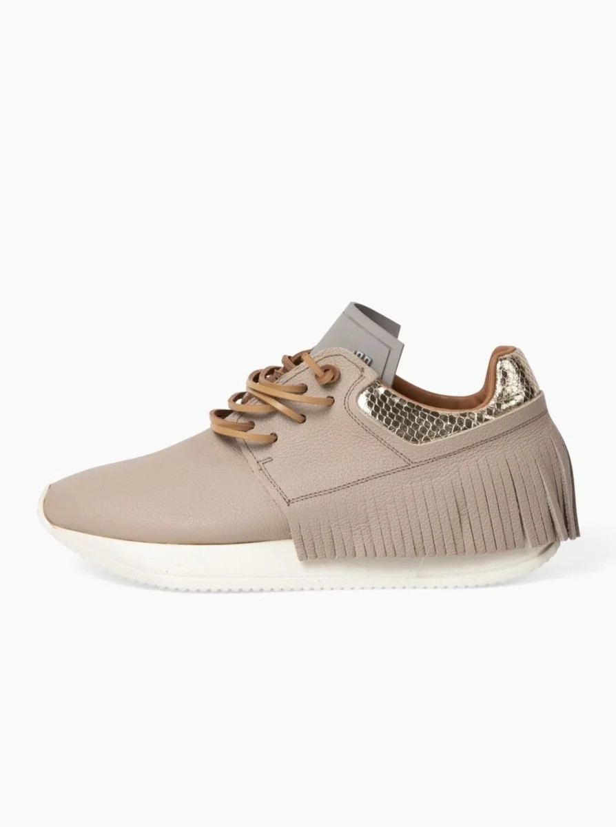 Esseutesse Leather Fringe Sneaker - Sand | SculptHouse