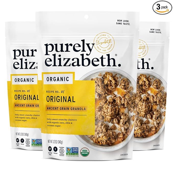 Purely Elizabeth Organic Original, Ancient Grain Granola, Gluten-Free, Non-GMO (3 Ct, 12oz Bags) | Amazon (US)