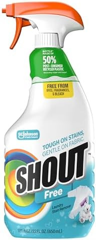 Shout Free Laundry Stain Remover Spray, Active Enzyme Formula is Fragrance, Bleach, and Dye Free,... | Amazon (US)