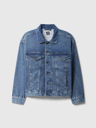 Kids Relaxed Sweatshirt Icon Denim Jacket | Gap Factory