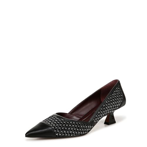 Franco Sarto Womens Darcy Pointed Toe Kitten Heel Pumps Pump Black Multi Woven 6 W | Amazon (US)