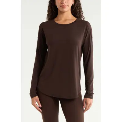 Zella Breathe Long Sleeve Performance T-Shirt in Purple Hush at Nordstrom, Size Small | Nordstrom