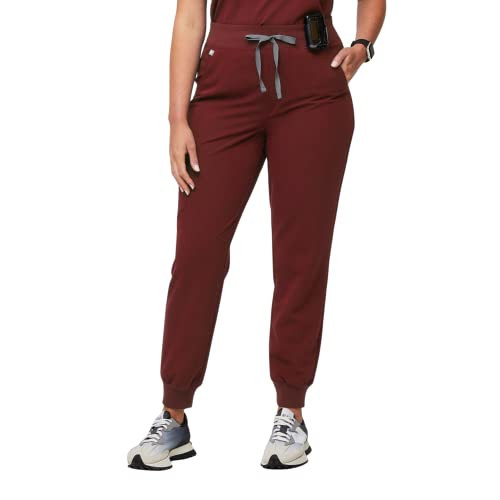 FIGS Zamora High Waisted Jogger Style Scrub Pants for Women - Burgundy, Tall S | Amazon (US)