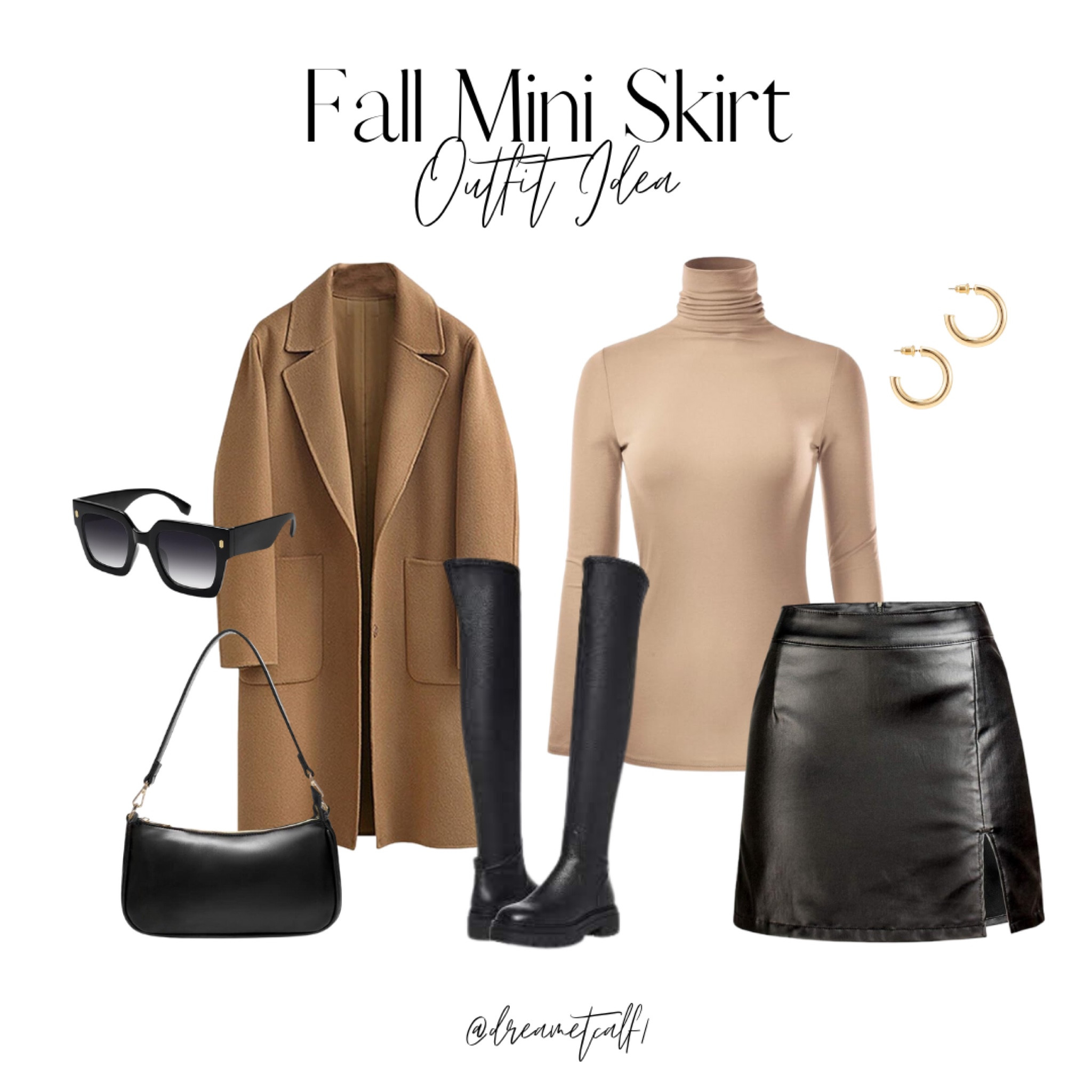 Fall black faux leather mini skirt and coat idea-every fall wardrobe needs a black leather mini skirt. The effortlessly chic black faux leather skirt looks perfect with a cozy tan turtleneck, long tan coat, and over the knee black boots. Add this skirt to your wardrobe and the fall and winter outfit ideas will be endless.

Faux leather skirt, leather skirt outfit, fall mini skirt outfit, fall mini skirt outfit ideas, tan coat outfit, black boots 

#LTKstyletip #LTKSeasonal #LTKmidsize