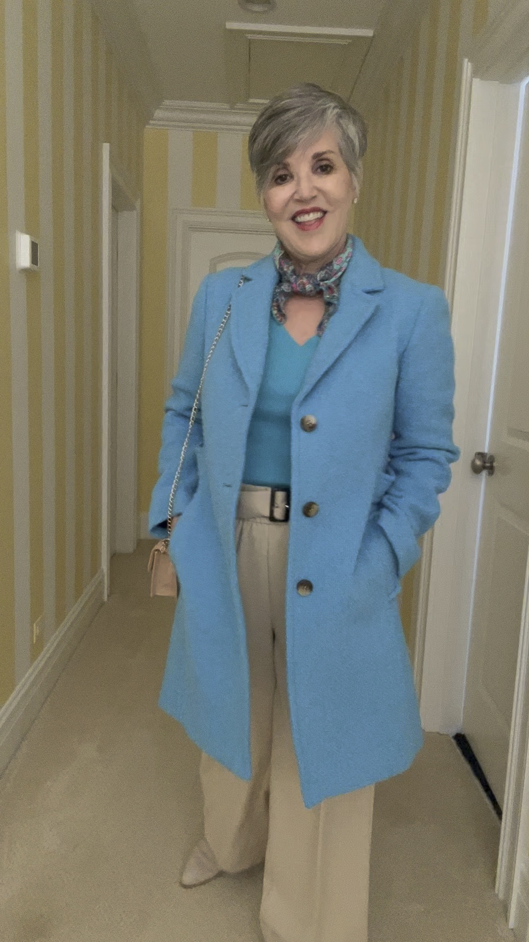 Colorful spring in Chicago look! Take a colorful coat and add a similarly colored sweater. Tie on a colorful scarf and add tan wide leg trousers as well as nude booties and a terrifically priced tan bag! Done ✅!
#ltkover40
#ltkover50
#springfashion
#amazonfinds
#jmclaughlin
#talbotsofficial

#LTKSeasonal #LTKsalealert #LTKstyletip