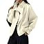 Megfie Jackets for Women Vintage Trench Coat Funnel Neck Cropped Jackets | Amazon (US)