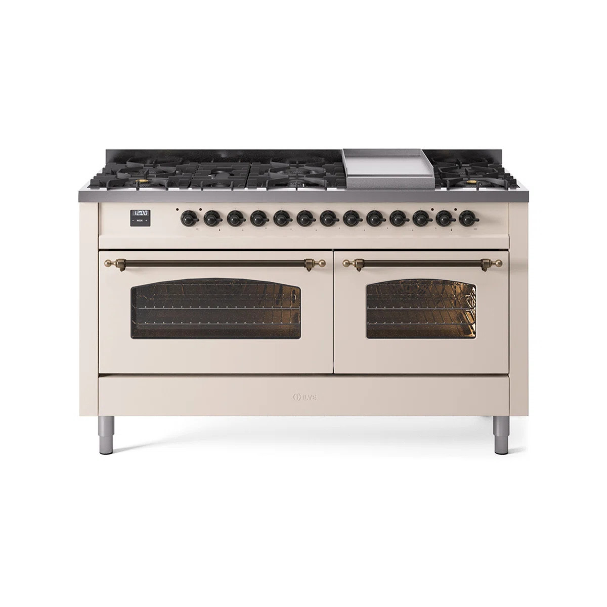 ILVE Nostalgie II Series 60 inch Dual Fuel Range with 9 Sealed Burners, Griddle (Glass Door) UP60... | Wayfair North America