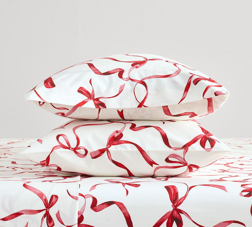 Monique Lhuillier Aubree Bow Pillowcases - Set of 2 | Pottery Barn (US)