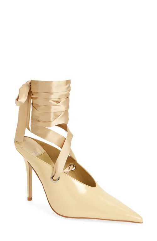 Jeffrey Campbell Grateau Ankle Wrap Mule in Yellow at Nordstrom, Size 9.5 | Nordstrom