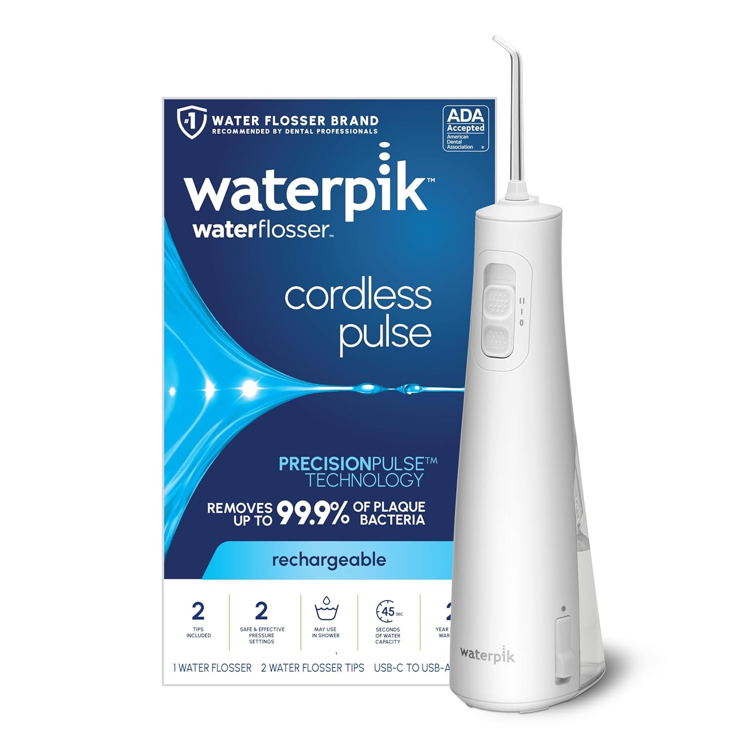 Waterpik Cordless Pulse Rechargeable Portable Water Flosser for Teeth, Gums, Braces Care and Trav... | Amazon (US)