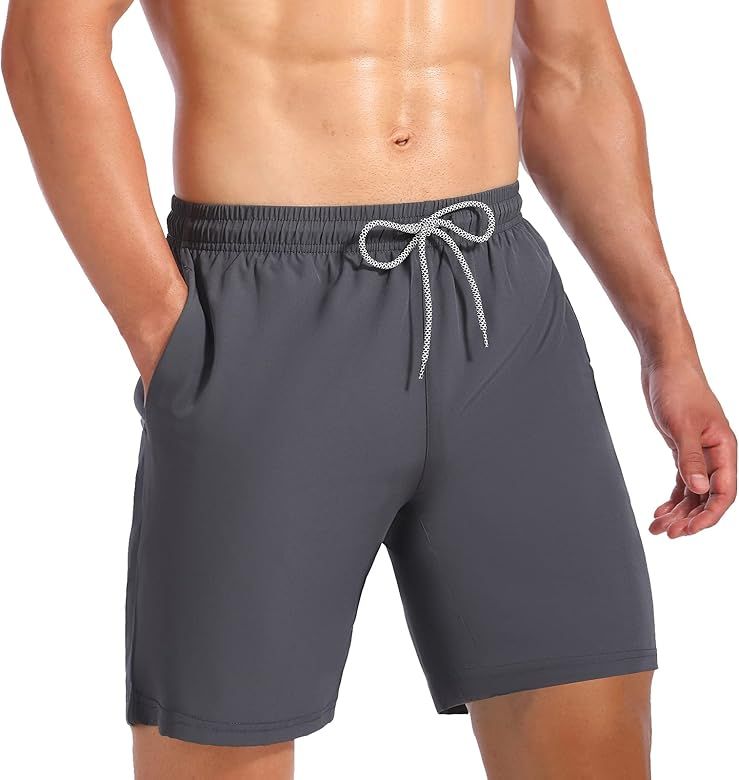 Biwisy Mens Swim Trunks Quick Dry Swim Shorts Mesh Lining Swimwear Bathing Suits with Pockets | Amazon (US)