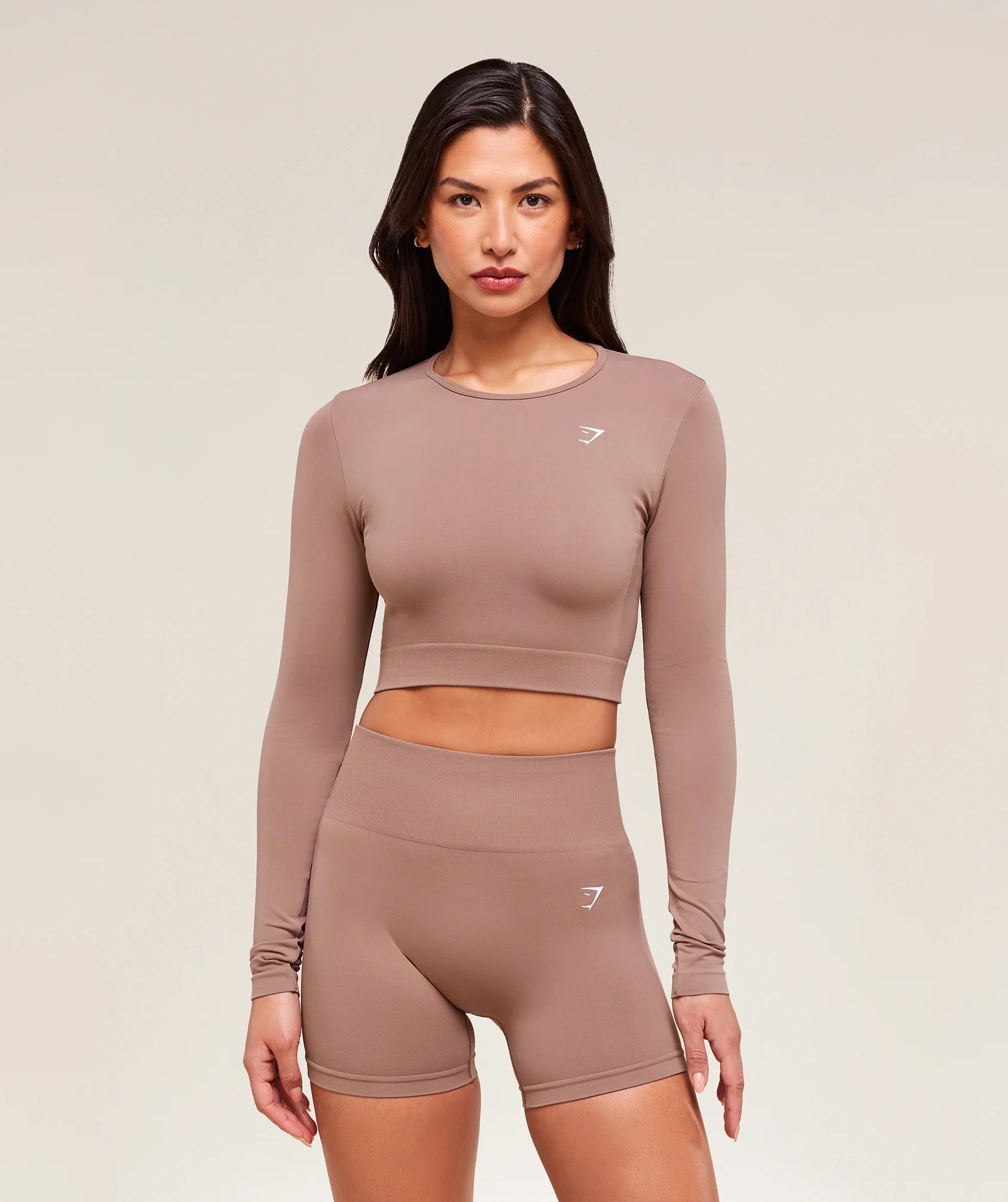 Gymshark Everyday Seamless Long Sleeve Crop Top - Chestnut Pink | Gymshark US