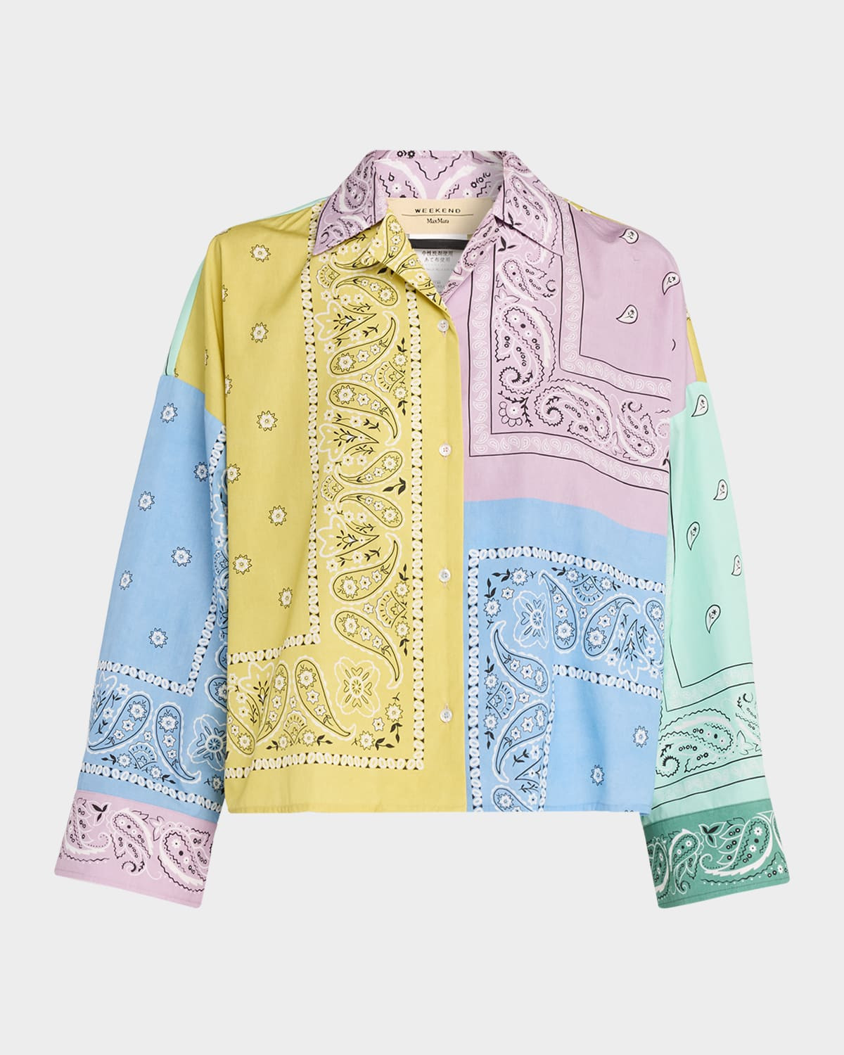 Lampone Patchwork Bandana Cotton Shirt | Neiman Marcus