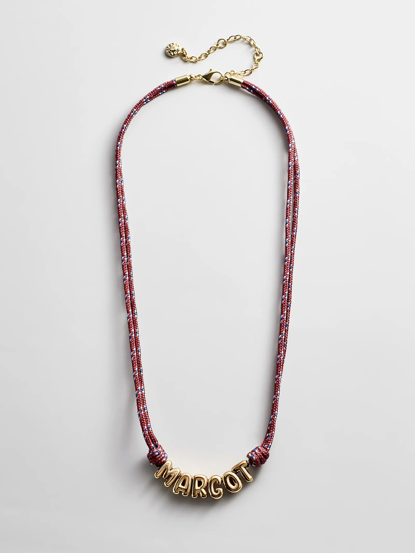 Bubble Letter Custom Paracord Necklace - Red | BaubleBar