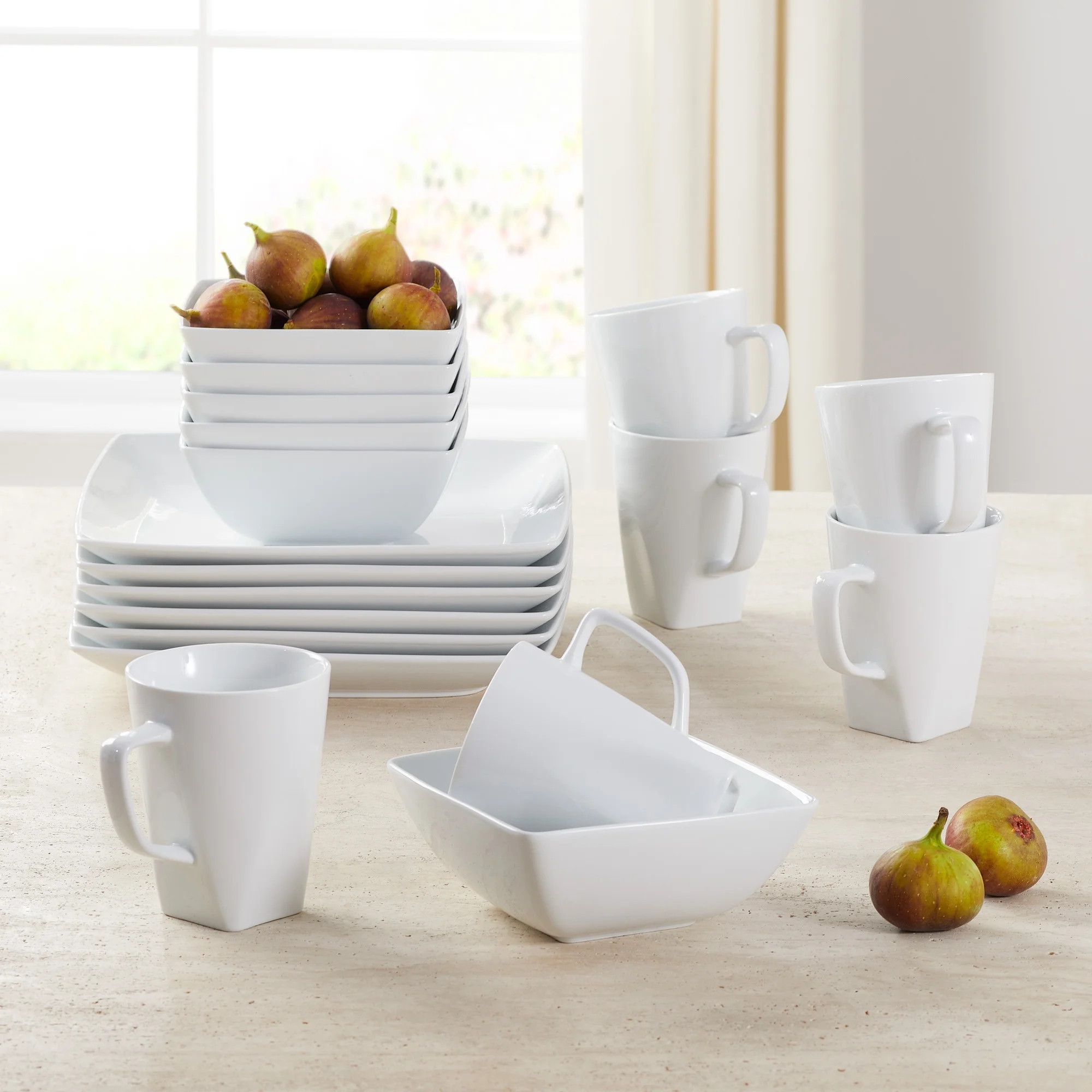 Better Homes & Gardens Loden 18-Piece Porcelain Square-Shaped Dinnerware Set | Walmart (US)